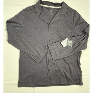 FRYE Men's Jersey Notch Collar Sleep Top Premium Sleepwear Size L Black